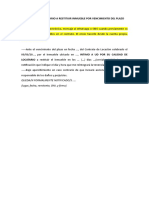 Intimación Al Locatario A Restituir Inmueble Por Vto. Del Plazo