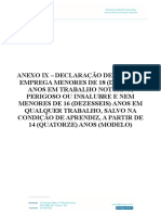 Anexo Ix - Declaração de Que Não Emprega Menores de 18 Anos