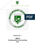 Marymount Academy of Paranaque Inc.: Abm 5 Fundamentals of Accounting and