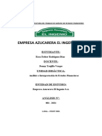 Análisis financiero de Empresa Azucarera El Ingenio S.A