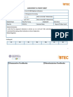 Assignment 01 Front Sheet: Qualification BTEC Level 4 HND Diploma in Business