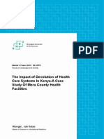 The Impact of Devolution of Health Care Systems in Kenya-A Case Study of Meru County Health Facilities