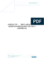 Anexo Vii - Declaração de Responsabilidade Técnica (Modelo)