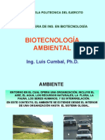 Biotecnología Ambiental: Ing. Luis Cumbal, PH.D