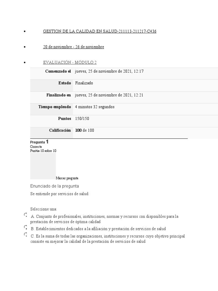 Gestión de Calidad en Servicios de Salud | PDF | Gestión de la calidad
