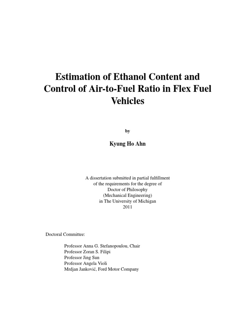 Estimation of Ethanol Content and Control of AirtoFuel Ratio in Flex