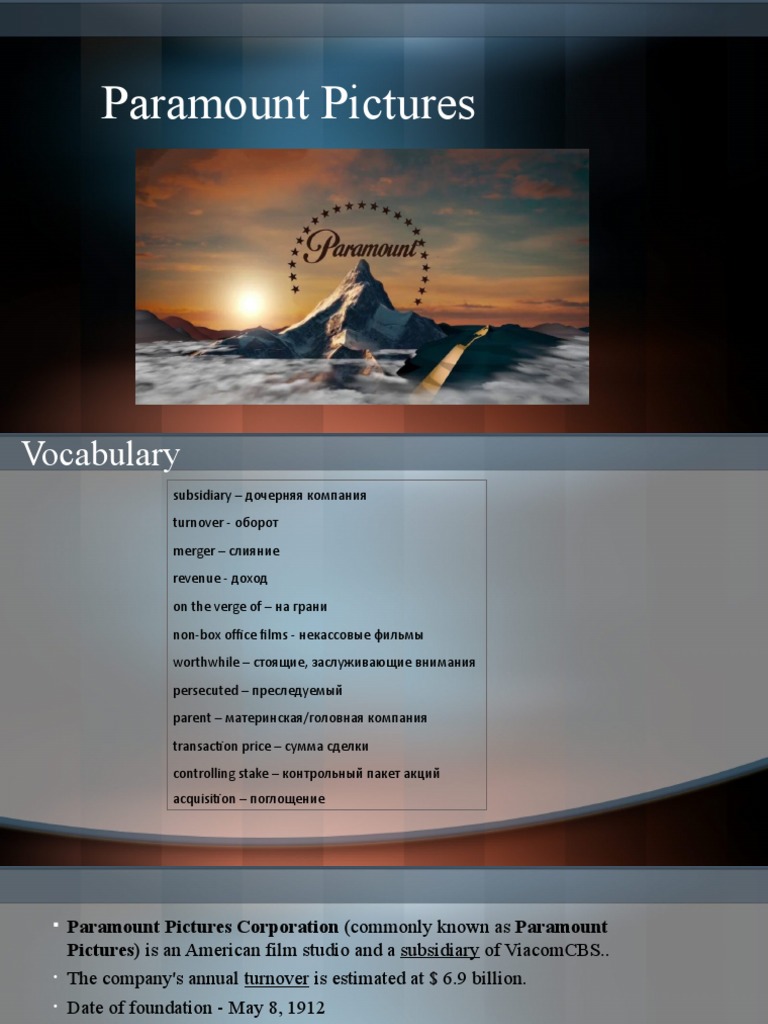 Paramount Pictures History & Mergers | PDF