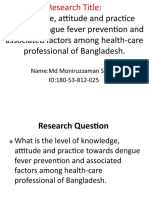 Knowledge, Attitude and Practice Towards Dengue Fever Prevention and Associated Factors Among Health-Care Professional of Bangladesh