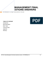 Project Management Final Exam Questions Answers: Table of Content