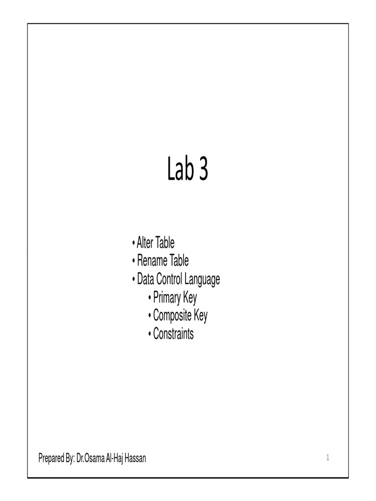 DR - Osama Lab 3 Alter Table and Keys | PDF | Data Management ...