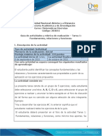 Guia de Actividades y Rúbrica de Evaluación - Unidad 1 - Tarea 1 - Fundamentos, Relaciones y Funciones