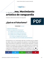 Futurismo, Movimiento Artístico de Vanguardia