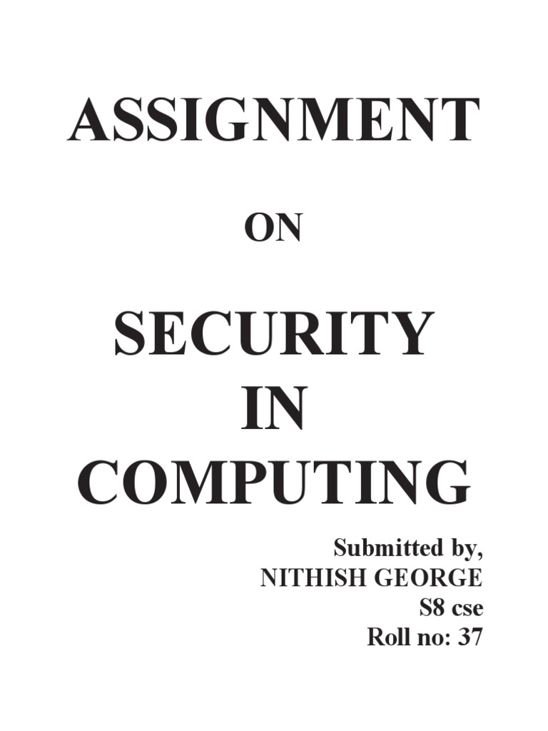 Assignment security in computing pdf databases computing