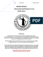 Nexus Notes Private International Business Law 2020-2021: Disclaimer