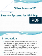 Social & Ethical Issues of IT & Security For Risk MGT: Systems