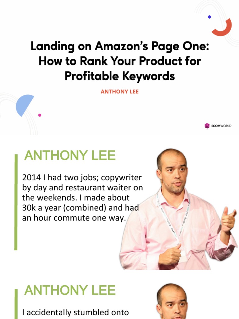 Anthony Lee's Presentation | PDF | Search Engine Optimization | Marketing