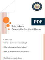 Trial Balance Presented by MR - Kamil Hassan