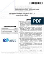 Instituto Aocp 2019 See PB Professor Educacao Fisica Prova