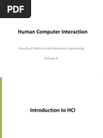 Human Computer Interaction: Faculty of Electrical and Computer Engineering Atirsaw A