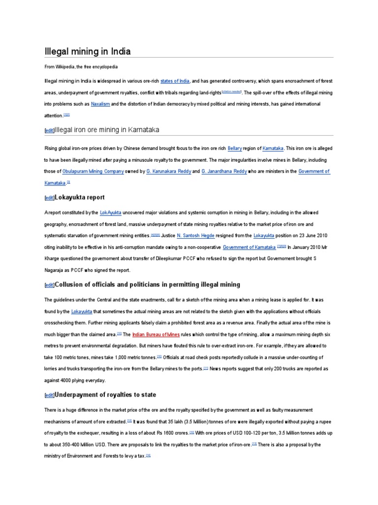 Illegal Mining Issues in India | PDF | Economy Of India | Heavy Industry
