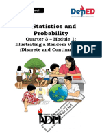 Statistics and Probability: Quarter 3 - Module 1: Illustrating A Random Variable (Discrete and Continuous)