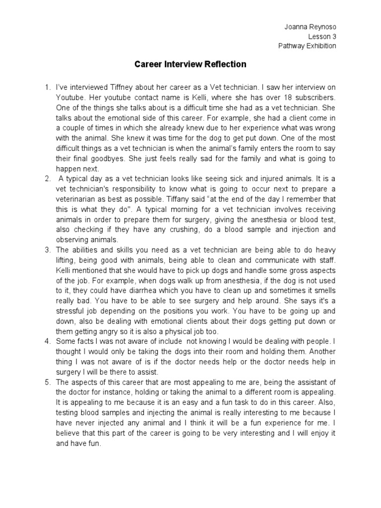 Vet Technician Career Insights and Challenges | PDF | Shyness ...