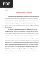 Educational Philosophy of Nick Sandstrom and Autobiography Essay