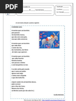 TEXTO POETICO 5º ANO AVALIAÇÃO