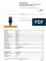 Ultrasonic sensor data sheet with specs for Hyde Park SC956A4C0