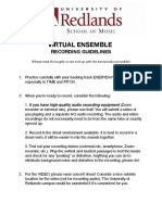 Redlands Virtual Ensemble Guidelines