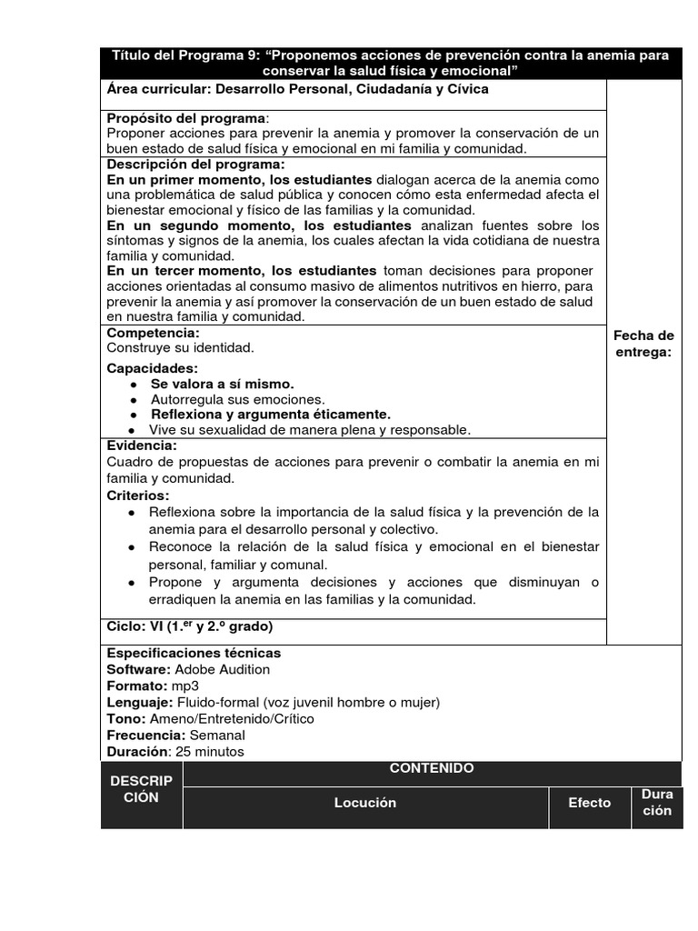 Prevención de Anemia y Salud Familiar | PDF | Nutrición | Dieta y nutrición