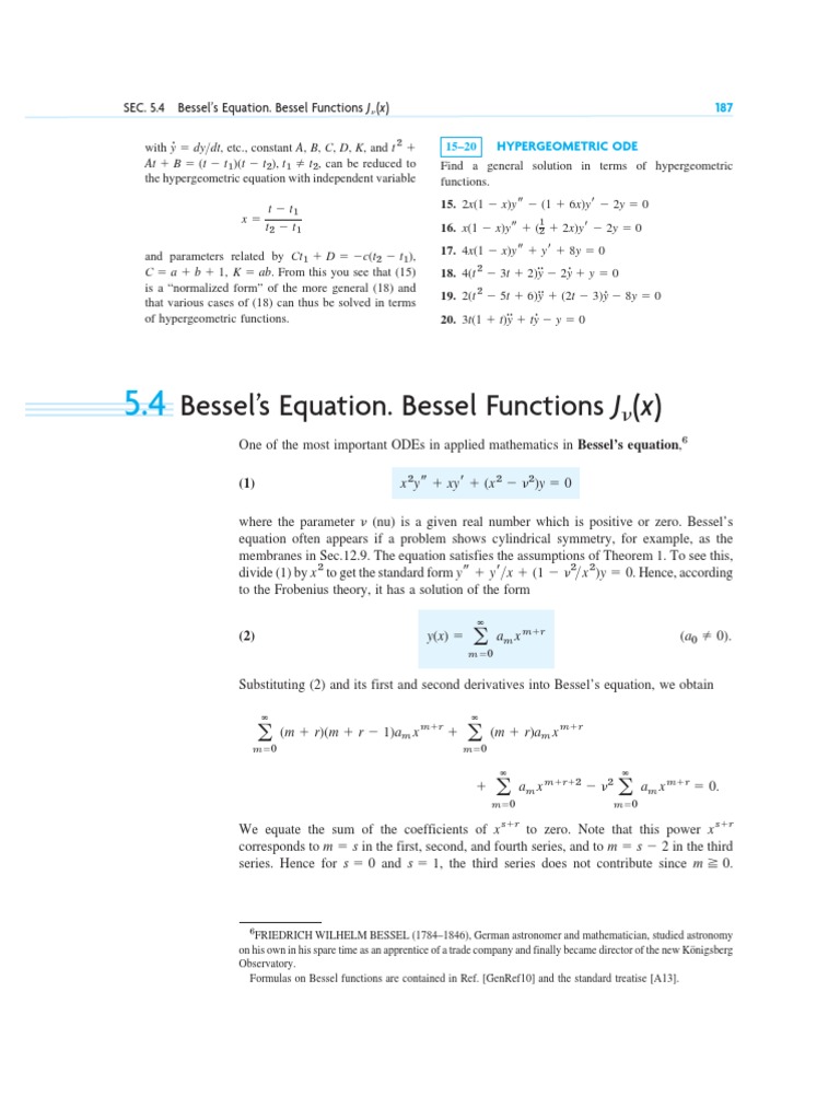 Bessel Function Differential Equation
