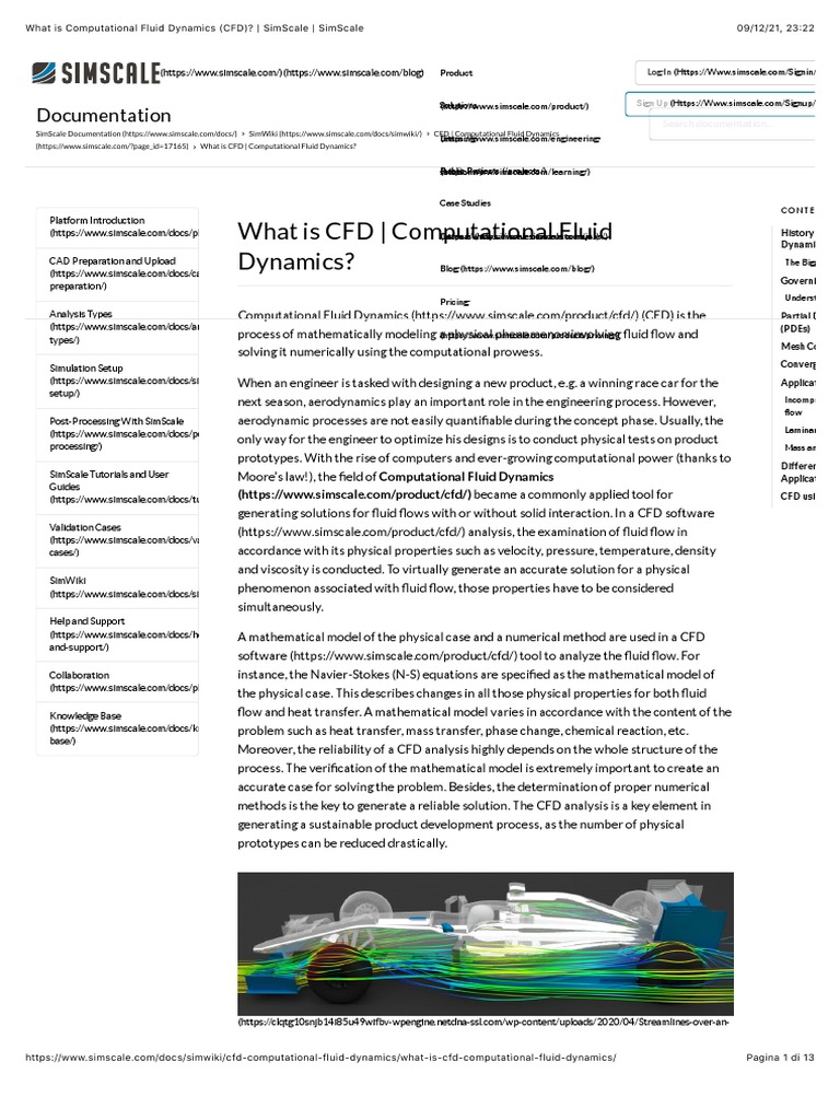 Overview of Computational Fluid Dynamics | PDF | Computational Fluid ...