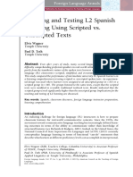 Wagner Toth 2014 Teaching and Testing L2 Spanish Listening Using Scripted and Unscripted Texts