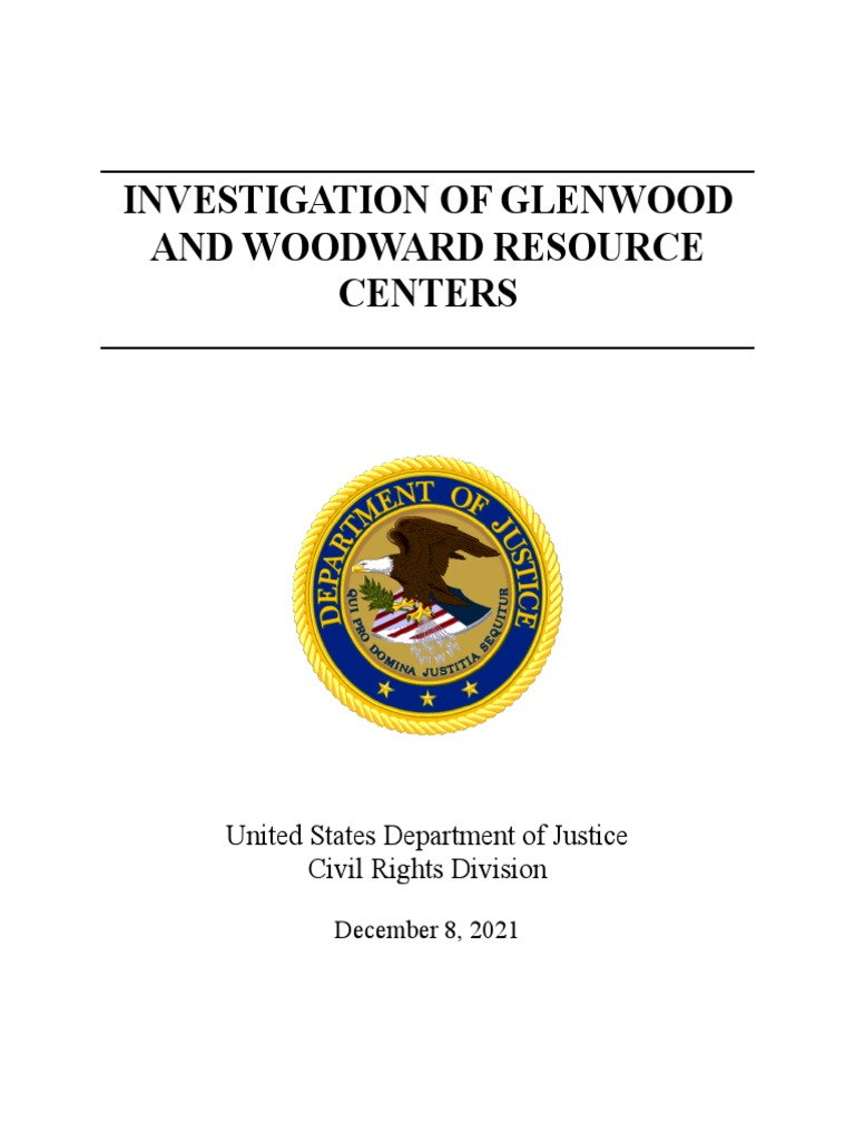 U.S. DOJ Report Into Iowa's Glenwood, Woodward Resource Centers PDF