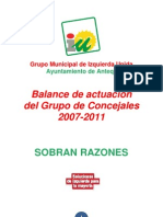 IU Antequera - Balance 2007 - 2011 Del Grupo Municipal