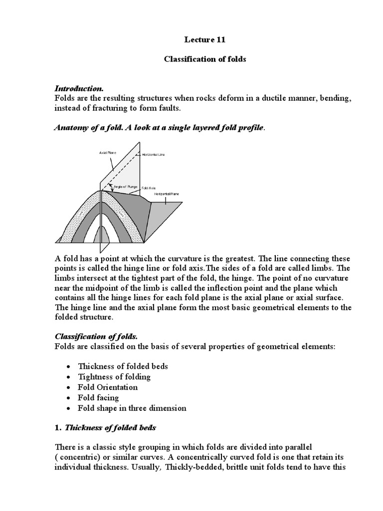 Geological Fold Classification Overview | PDF | Geometry | Geology