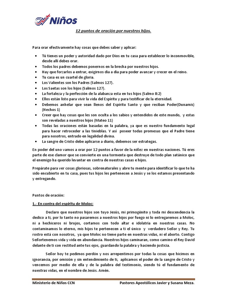 Oraciones Poderosas por Nuestros Hijos | PDF | Cristo (título) | Oración