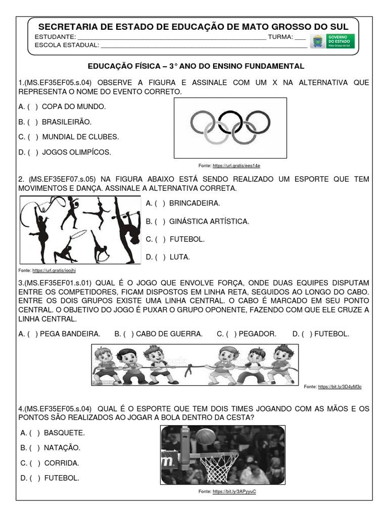 Atividades de Educação Física - 3º Ano | PDF | Danças | Futebol
