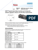 G9S Softw SP Progra Ware Up Ammabl Pdated To e Safety o Version y Contro N 2.00 W Ller and With Mino Configu or Improv Rator Vements S