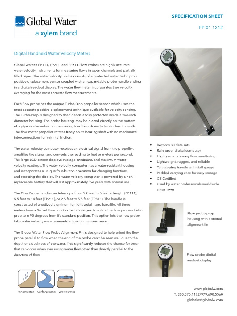 Digital Handheld Water Velocity Meters | PDF | Flow Measurement ...