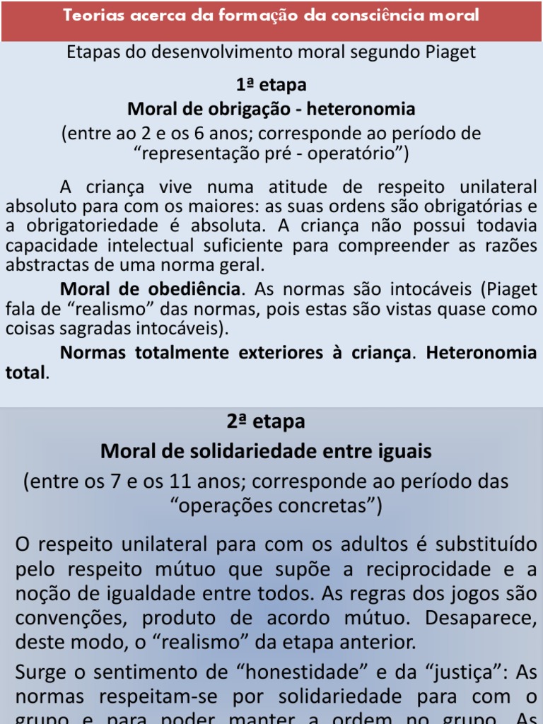 Etapas da Formação da Consciência Moral | PDF | Moralidade | Justiça
