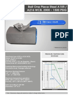 Ball One Piece Steel A105 / A216 WCB, 2000 - 1500 PSIG: Pressure Temperature Ratings