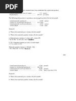 Standard Costing Exercises