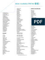 Health and medicine vocabulary PDF list � ⚕฀