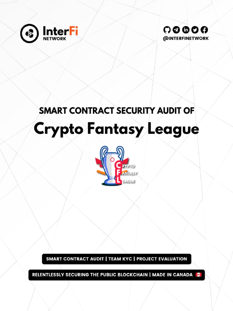 Crypto Fantasy League Audit Report | PDF | Vulnerability (Computing) |  Cryptocurrency