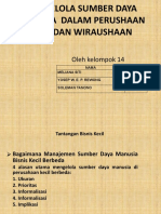 Mengelola Sumber Daya Manusia Dalam Perusahaan Kecil Dan Wirausahaan