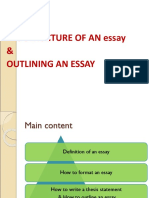 Unit 1: The Structure of An Essay & Outlining An Essay