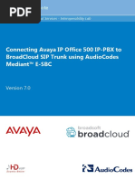 LTRT 12460 Avaya Ip Office 500 Ip PBX With Broadcloud Sip Trunk Using Mediant e SBC Configuration Note