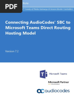 Connecting Audiocodes SBC To Microsoft Teams Direct Routing Hosting Model Configuration Note